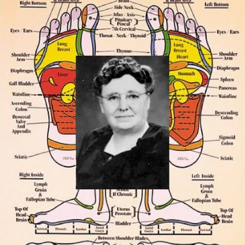 Carte des zones réflexes des pieds en réflexologie plantaire